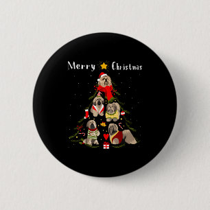 Badge Rond 5 Cm Amant de Lhasa Apso d'arbre de Noël Propriétaire d