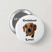 Badge Rond 5 Cm Amant de teckel ! (Devant & derrière)