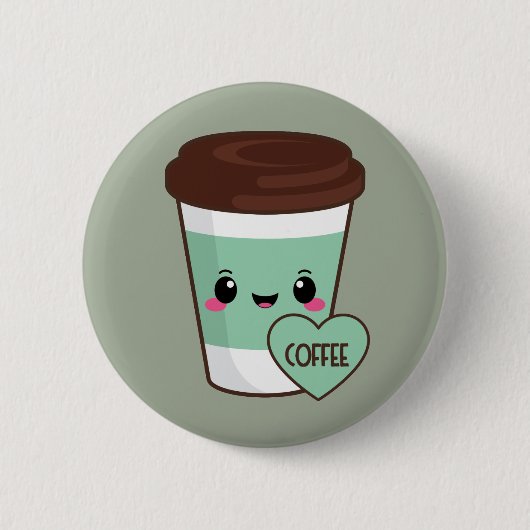 Badge Rond 5 Cm Amant d'Emoji de café (Devant)