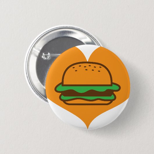 Badge Rond 5 Cm Amant d'hamburger (Devant & derrière)