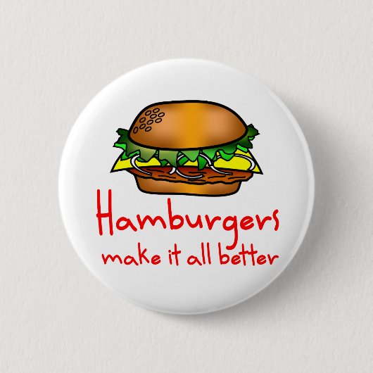 Badge Rond 5 Cm Amant d'hamburger (Devant)