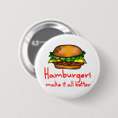 Badge Rond 5 Cm Amant d'hamburger (Devant & derrière)
