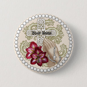 Badge Rond 5 Cm Amaryllis Chapelet