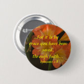 Badge Rond 5 Cm Amaryllis orange (Devant & derrière)