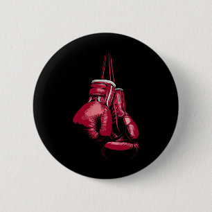 Badge Rond 5 Cm Amateur de boxe Kickboxing Boxeur Gant de boxe vin