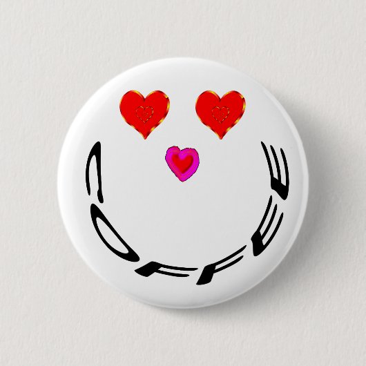 Badge Rond 5 Cm Amateur de café (Devant)