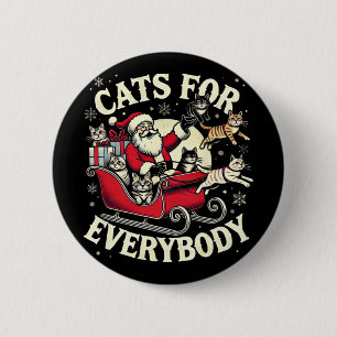 Badge Rond 5 Cm Amateur de chat de Noël Chats de Noël