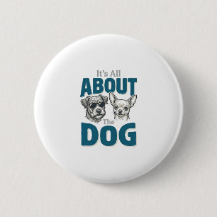 Badge Rond 5 Cm Amateur de chien drôle Gravure vintage Graphique_1