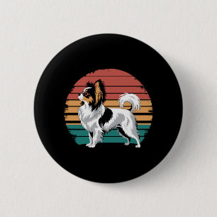 Badge Rond 5 Cm Amateur de chien Papillon rétro vintage Animal Pap
