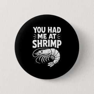 Badge Rond 5 Cm amateur de crevettes cajun fruits de mer