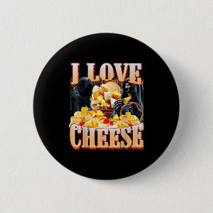 Badge Rond 5 Cm Amateur de fromage drôle squelette mème humour hom