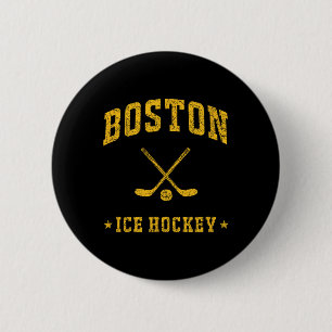 Badge Rond 5 Cm Amateur de hockey sur glace vintage de Boston Retr