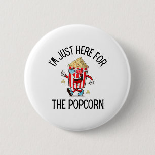 Badge Rond 5 Cm Amateur de popcorn Voyage de camping Popcorn sucré