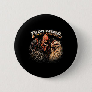 Badge Rond 5 Cm Amateur de poulet de la cour CKyard des années 80