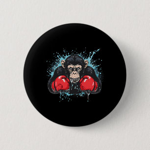 Badge Rond 5 Cm Amateur de singe de boxe Gants de boxe Kickboxing