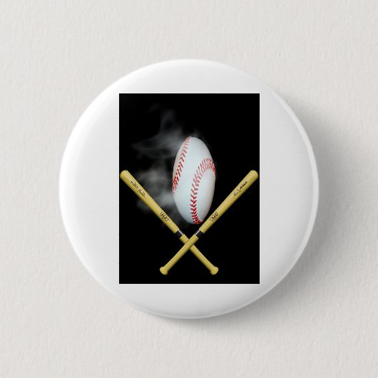 Badge Rond 5 Cm amateurs de baseball (Devant)