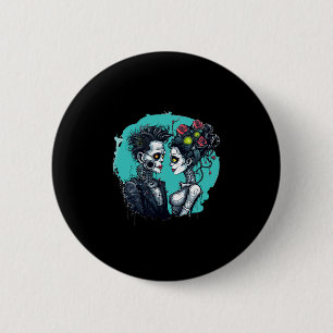 Badge Rond 5 Cm Amateurs d'Halloween Frankenstein Skeleton
