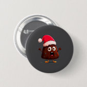 Badge Rond 5 Cm Amazing Pudding Look With Christmas Hat  (Devant & derrière)