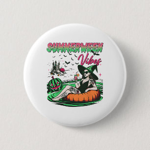 Badge Rond 5 Cm Ambiance drôle de Summerween Citrouille Vacances S