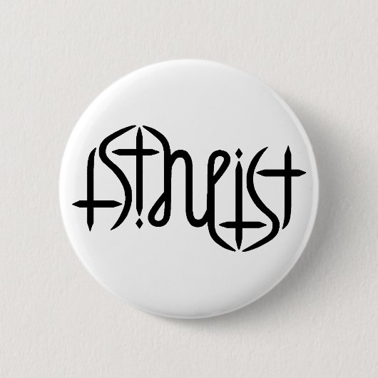 Badge Rond 5 Cm Ambigram athée - original (Devant)