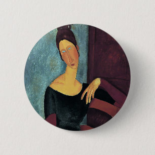Badge Rond 5 Cm Amedeo Modigliani, Portrait de la femme de l'artis