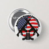 Badge Rond 5 Cm Amendement d'Américain deuxièmes (Devant & derrière)