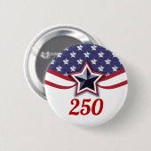 Badge Rond 5 Cm America 250 Stars Stripes Design (Devant & derrière)