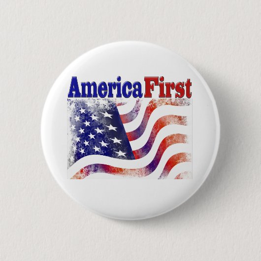 Badge Rond 5 Cm America First étoiles and strips (Devant)