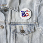 Badge Rond 5 Cm America First étoiles and strips (En situation)