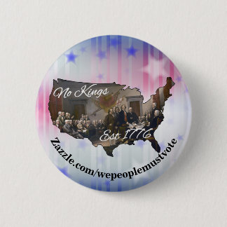 Badge Rond 5 Cm America No Kings Est 1776