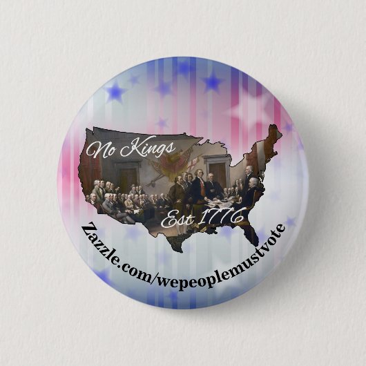 Badge Rond 5 Cm America No Kings Est 1776 (Devant)