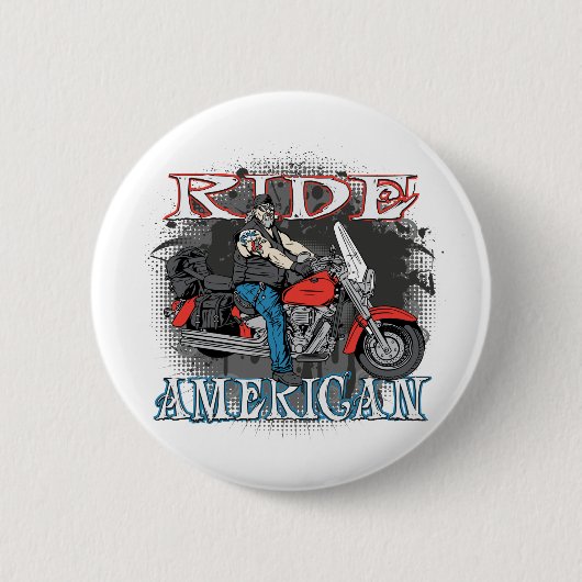 Badge Rond 5 Cm Américain de tour (Devant)