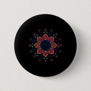 Badge Rond 5 Cm Américain ukrainien vintage Tryzub soutenez l'Ukra