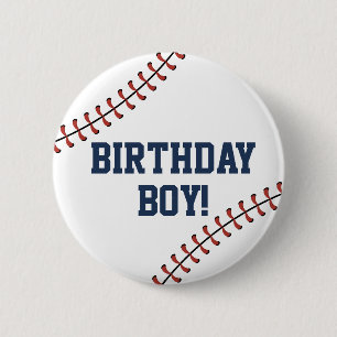 Badge Rond 5 Cm Américaine Navy & Rouge Baseball Garçon/Fille d'an
