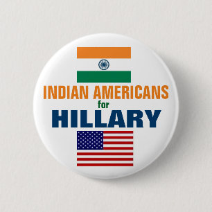Badge Rond 5 Cm Américains indiens pour Hillary 2016