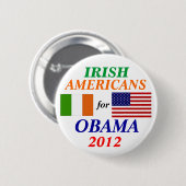 Badge Rond 5 Cm Américains irlandais pour Obama (Devant & derrière)