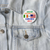 Badge Rond 5 Cm Américains irlandais pour Obama (En situation)