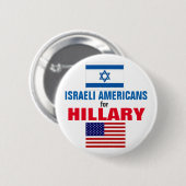 Badge Rond 5 Cm Américains israéliens pour Hillary 2016 (Devant & derrière)