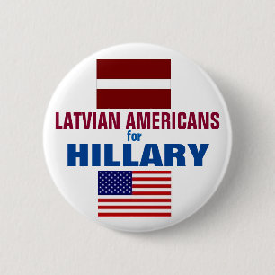 Badge Rond 5 Cm Américains lettons pour Hillary 2016