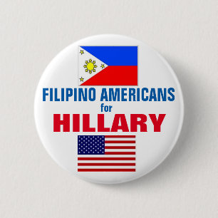 Badge Rond 5 Cm Américains philippins pour Hillary 2016