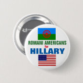 Badge Rond 5 Cm Américains Romani pour Hillary 2016 (Devant & derrière)