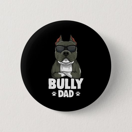 Badge Rond 5 Cm American Bully Dad Dogs Dad Men  (Devant)