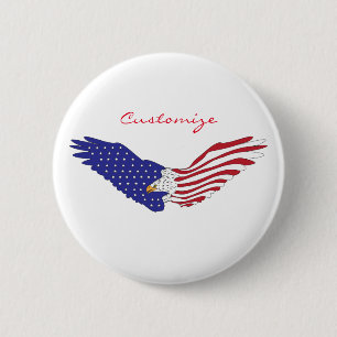 Badge Rond 5 Cm American Eagle Thunder_Cove 4 juillet patriotique