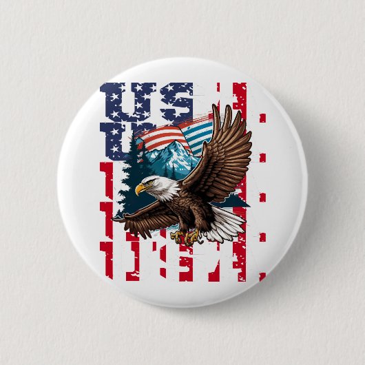 Badge Rond 5 Cm American Eagle USA Flag Eagle pour un patriote (Devant)