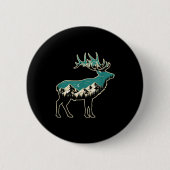 Badge Rond 5 Cm American Elk Lover Dad Retro Hunting (Devant)