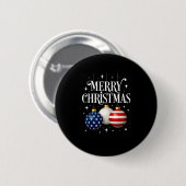 Badge Rond 5 Cm American Flag Merry Christmas Tree Baubles Us Patr (Devant & derrière)