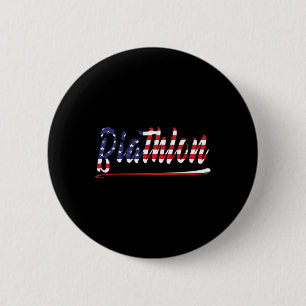Badge Rond 5 Cm American Flag Snow Ski Biathlon Fan Graphic Art Us