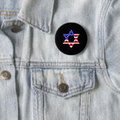Badge Rond 5 Cm American Flag Star Of David Jewish Hanukkah T Shir (En situation)