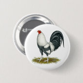 Badge Rond 5 Cm American Game Silver Blue Gamecock (Devant & derrière)