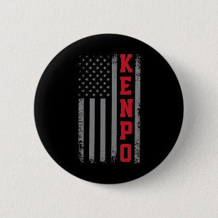 Badge Rond 5 Cm American Kenpo Karate Design Usa drapeau Martial A